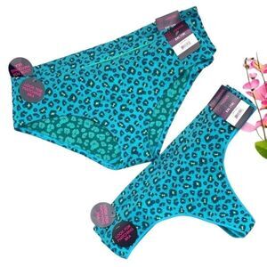 Womens Seamless Cheetah Print Hipster & Thong Underwear Panties 4-Pack Size XXL